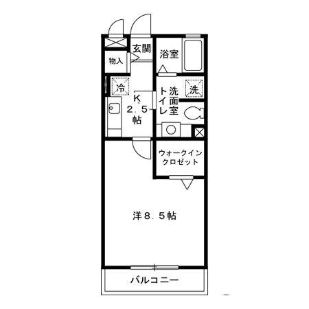 サニーフラット三ツ沢（205） 間取り図画像