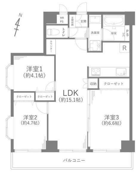 クリオ小机壱番館 間取り図画像