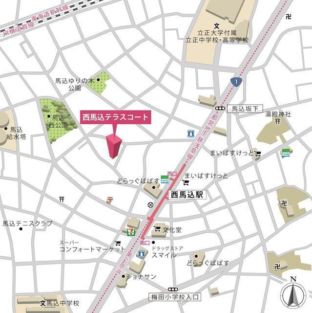 西馬込テラスコート（213） 地形図・案内図