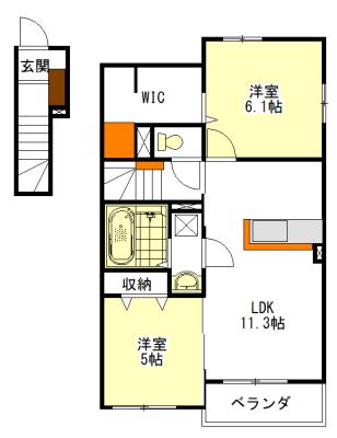 ペジーブル なかの Ｂ棟 間取り図画像