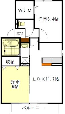 グレイスアベニュー上浜町　Ｂ 間取り図画像