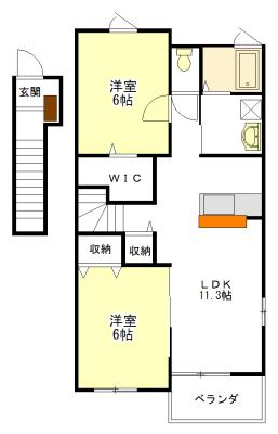 サン　パインテイル　Ａ 間取り図画像