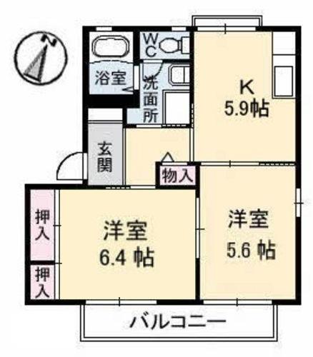 ティファニー B（203） 間取り図画像