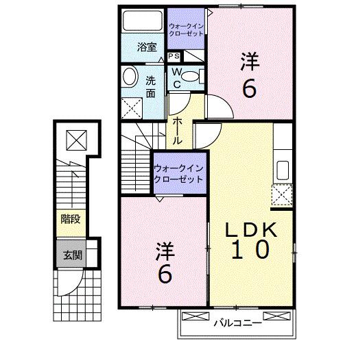 エスペランザＢ（202） 間取り図画像