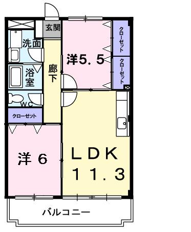 グランパス総社（201） 間取り図画像
