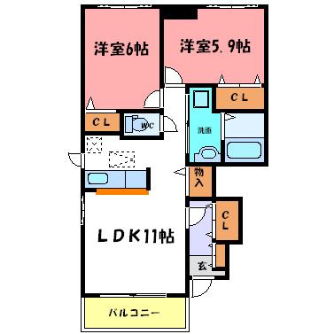 カレットカーサ 間取り図画像