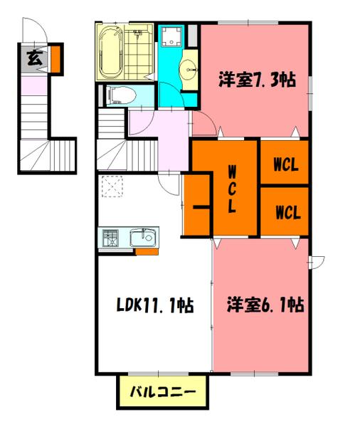 サワーフローラC棟 間取り図画像