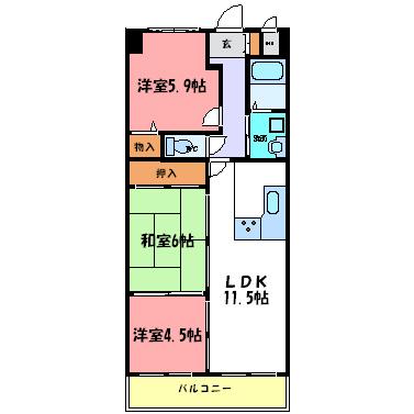 フロックス西明石 間取り図画像