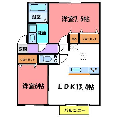 クレールコート 間取り図画像