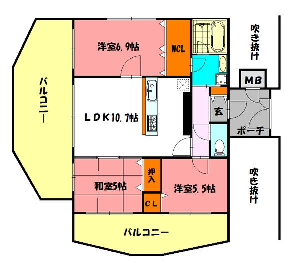 プレステージ西明石駅前グランディール 間取り図画像