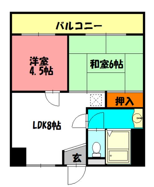 セルサス大道弐番館 間取り図画像