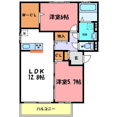 明石市大久保町松陰アパート 間取り図画像