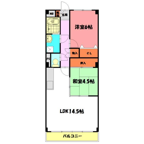 クレール松の内 間取り図画像
