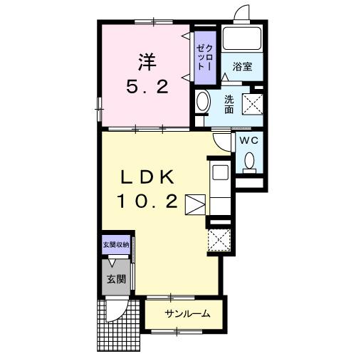 グレイスフルⅡ（101） 間取り図画像