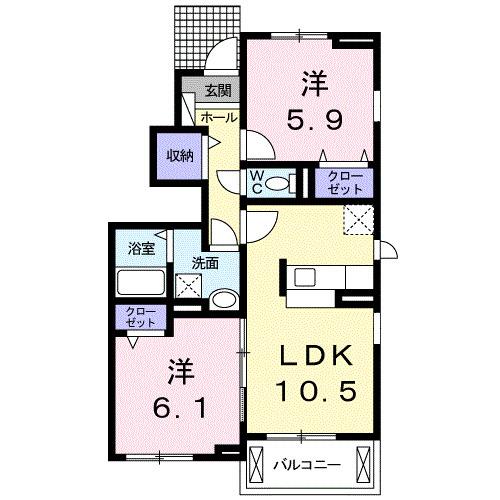 ルミエール三方原Ⅱ（101） 間取り図画像