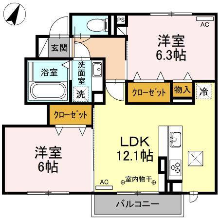 グラシア（105） 間取り図画像