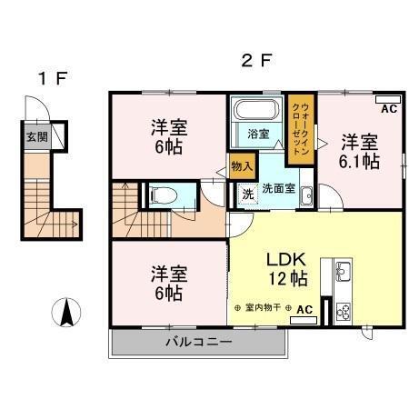 彩　B（201） 間取り図画像