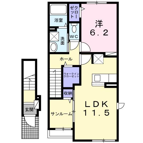 ガイア　Ｃ（202） 間取り図画像