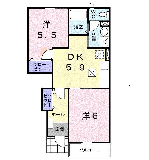 シャン・ド・フルール（102） 間取り図画像