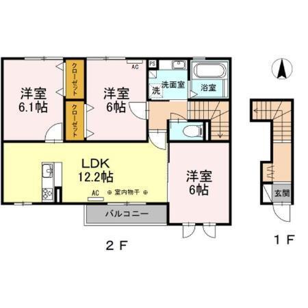 彩　A（202） 間取り図画像