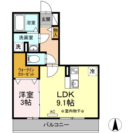 カーサ・ディ・ピーノ（203） 間取り図画像