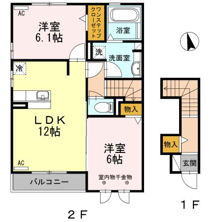 新棒屋第一城北ハイツ（205） 間取り図画像