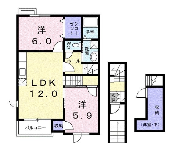 リバーサイドヴィラⅡ（201） 間取り図画像