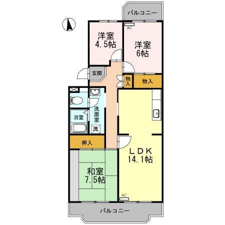 ソシアおおはし（203） 間取り図画像