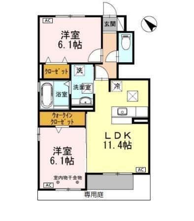 Ａｒｐｅｇｅ　A（102） 間取り図画像