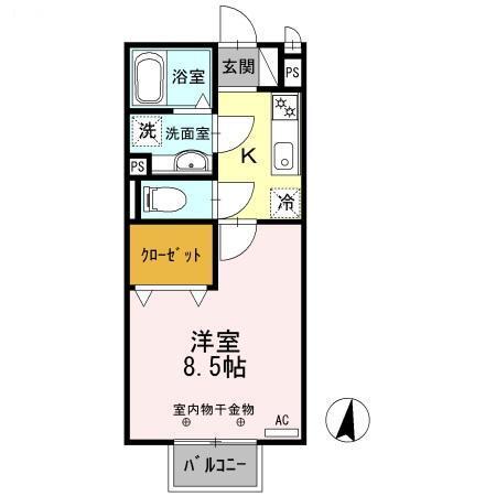 サニーコート丸領　B（202） 間取り図画像