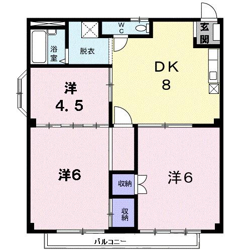 ハイツ河島Ｅ（201） 間取り図画像