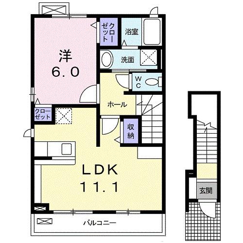 バーディクレフＤ（201） 間取り図画像