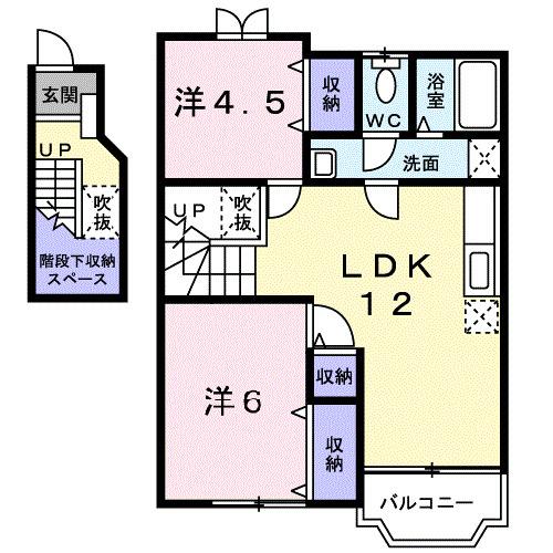 ウエストパレスＢ（202） 間取り図画像