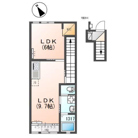 ユニヴァリィⅡ初生（仮） 間取り図画像
