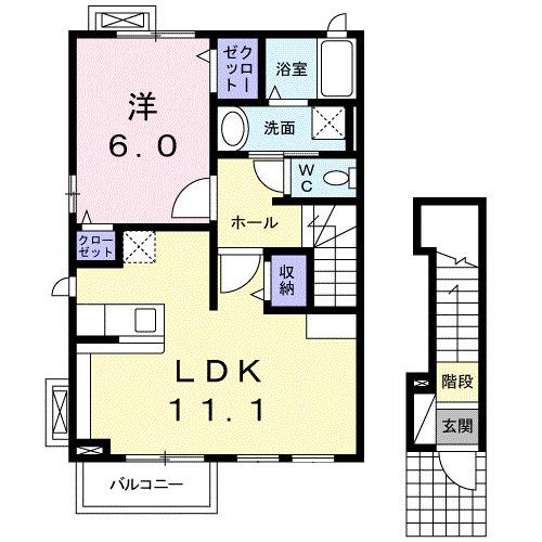 リクレイムＡ（201） 間取り図画像