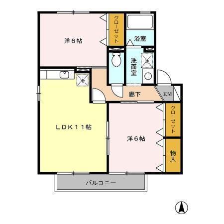 セジュール モア　Ａ（202） 間取り図画像