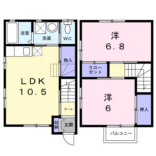 竜禅寺テラスハウス（WEST） 間取り図画像