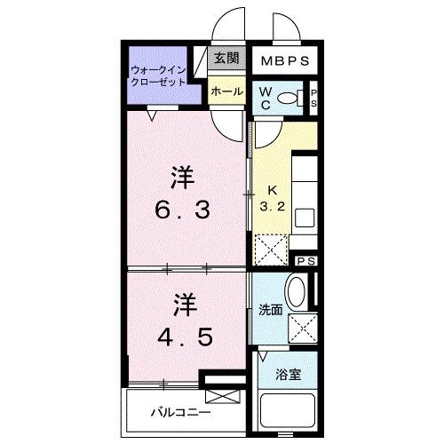 グリシーヌ（201） 間取り図画像