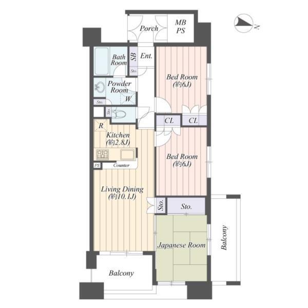 ライオンズプラザ平塚見附町（201） 間取り図画像