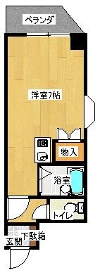402号室は出窓なしの反転タイプです
