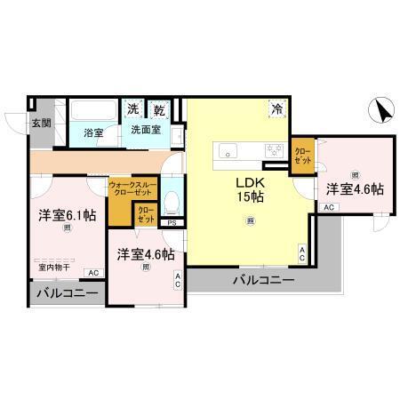 Rising Hills II（203） 間取り図画像