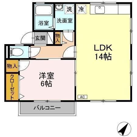 ファミール谷岡（201） 間取り図画像