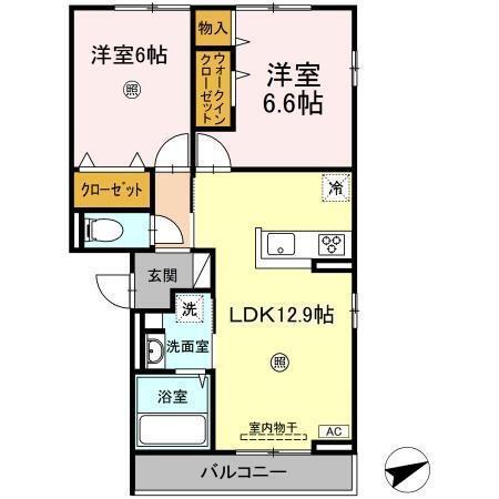 VILLA CITY　B棟（302） 間取り図画像