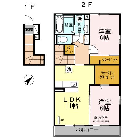 Ｇｒａｃｉｏｕｓ（グレーシャス）　B棟（201） 間取り図画像