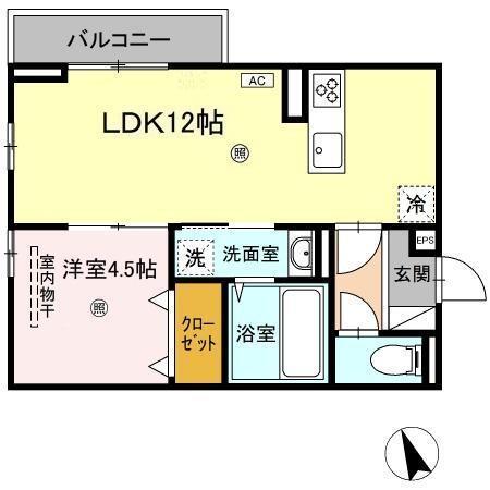 ノクターン　Ⅱ棟（304） 間取り図画像