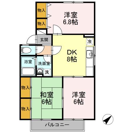 ファミール宗本　A棟（201） 間取り図画像