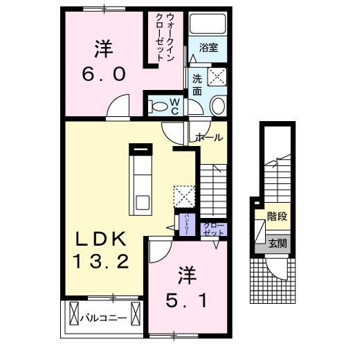 リバーサイド真倉　Ｈ（203） 間取り図画像