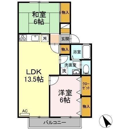 セジュール下桶　A棟（A202） 間取り図画像
