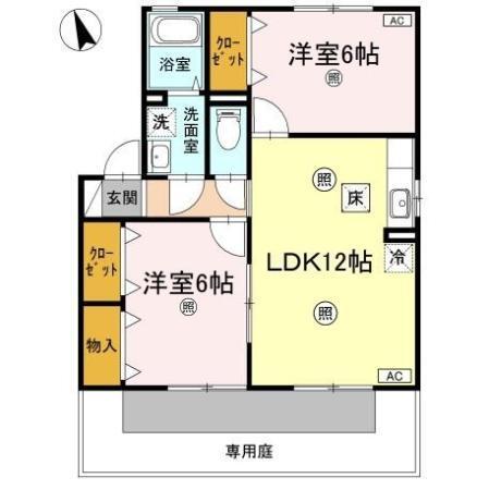 セジュール大地　O棟（101） 間取り図画像