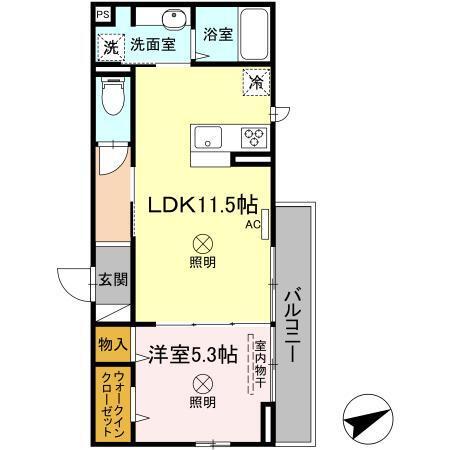 クレシアコート（203） 間取り図画像